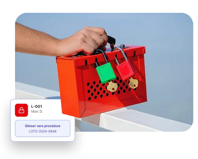 Interface de gestion d'armoire à clés LOTO dans le logiciel Leaneo