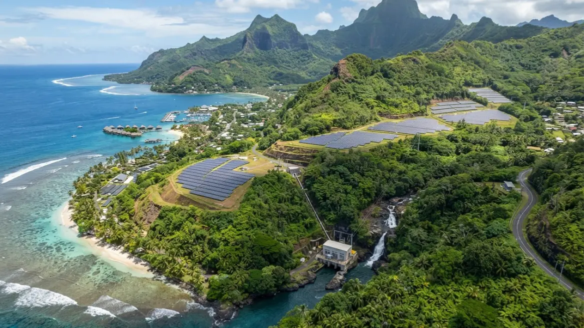 Réseau électrique de l'île de Tahiti exploité avec Leaneo
