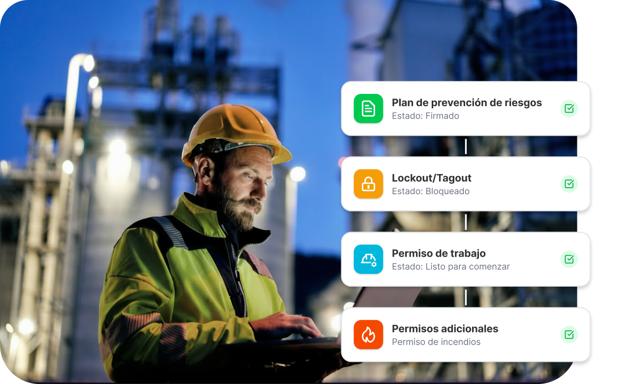 Equipo QHSE gestionando procesos de seguridad industrial en Leaneo