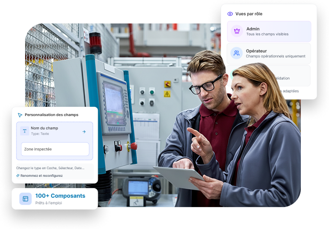Interface de personnalisation des champs du plan de prévention Leaneo