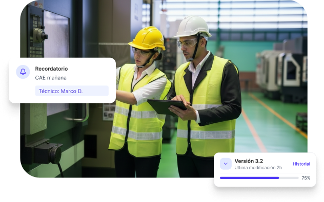Informe de inspección conjunta previa generado automáticamente en el software Leaneo